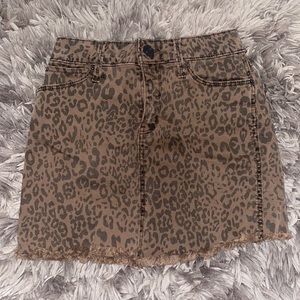 Cheetah print jean skirt